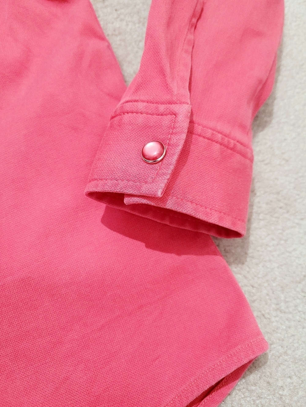 Liverpool Pink Shacket Size XS Lightweight Pearl Snap Front Shirt Jacket Casual - Picture 12 of 14